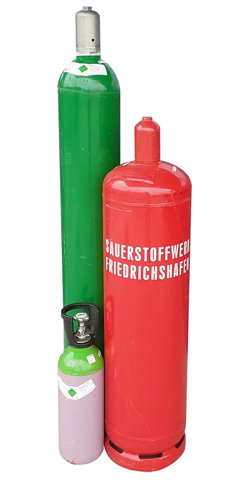 Gasflaschen rot und grün